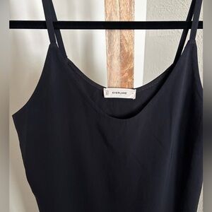 SOLD: Black Everlane Slip Dress | Scoopneck Midi Dress | Black Midi Dress